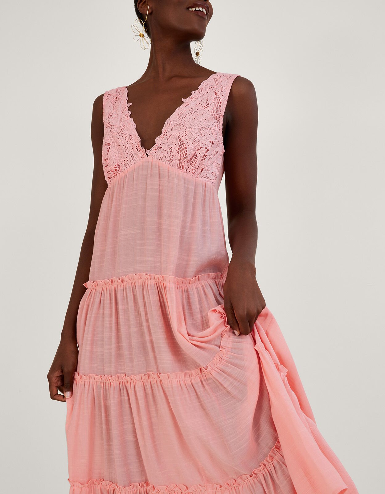 Lace trim dress hotsell