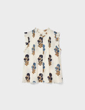 East Lucy Sleeveless Floral Top, Blue (BLUE), large