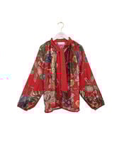 One Hundred Stars Primula Pussybow Blouse, Red (BERRY), large