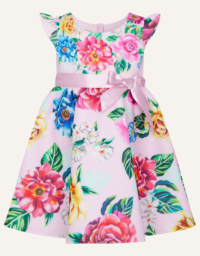 Baby Flo Floral Scuba Dress, Pink (PINK), large