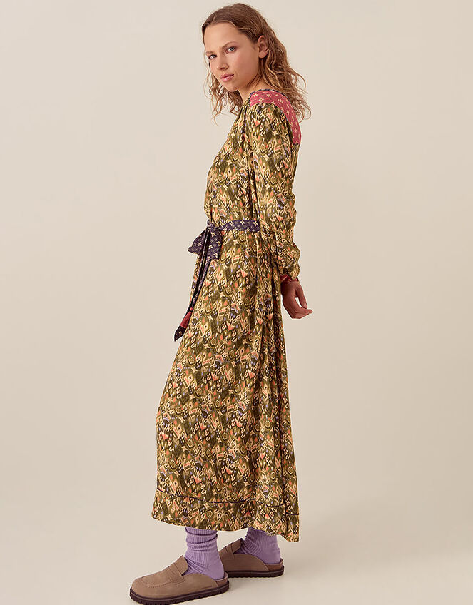 East Kiku Ikat Printed Dress, Green (GREEN), large