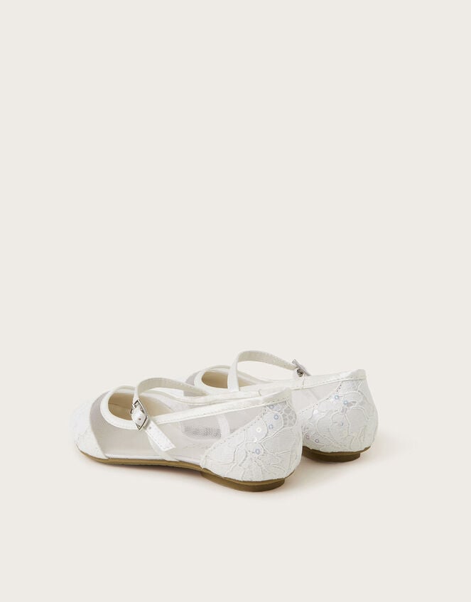 Communion Lace Ballerina Flats, White (WHITE), large