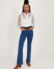 Kate Paisley Lace Blouse, Ivory (IVORY), large
