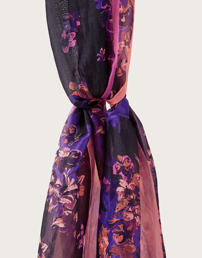 Kiera Border Silk Scarf, , large