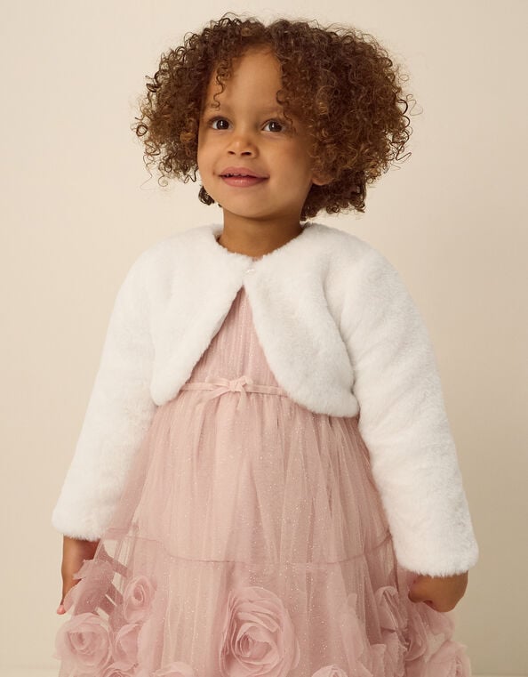 Baby Lara Faux Fur Jacket, Ivory (IVORY), large