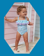 Sunuva Baby Vintage Ditsy Floral Swimsuit, Blue (BLUE), large