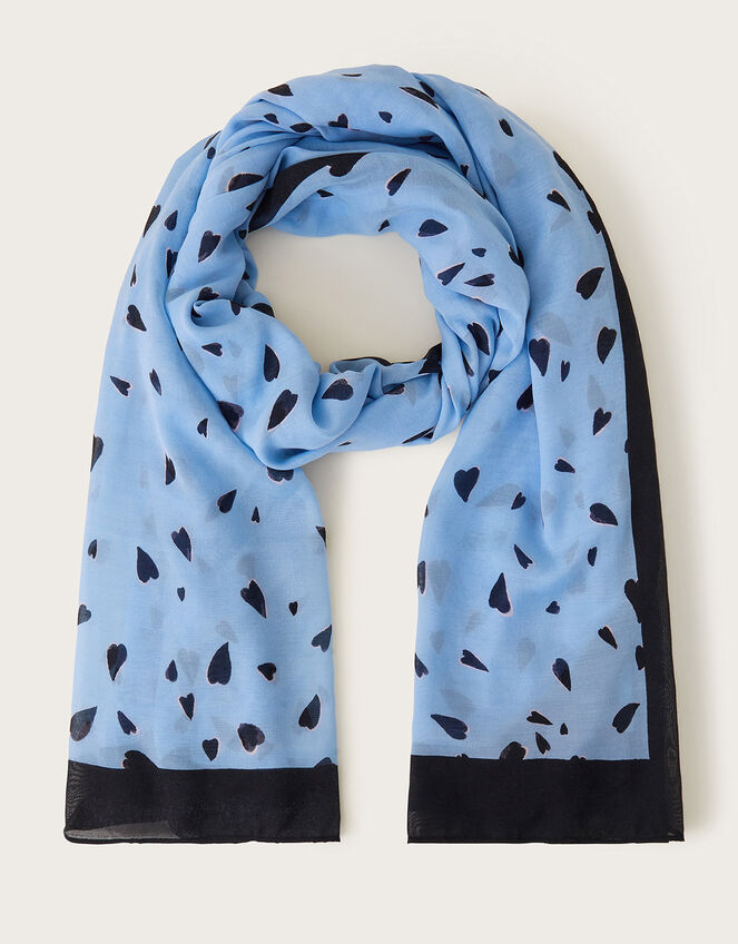 Heart Print Lightweight Scarf, , large