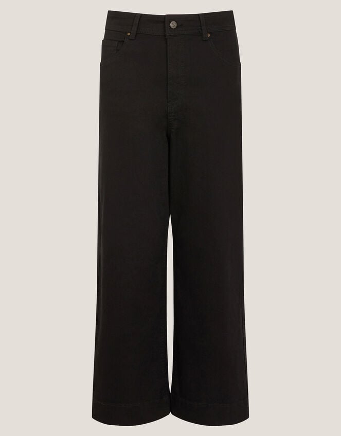 Hallie Regular Crop Wide Leg Jeans, Black (BLACK), large