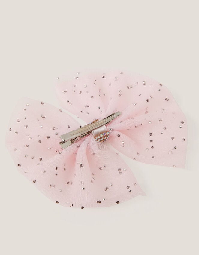 Sparkle Tulle Bow Hair Clip, , large