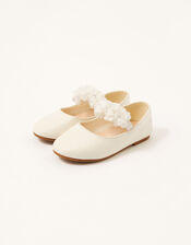 Shimmer Corsage Walker Shoes, Ivory (IVORY), large