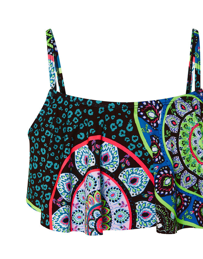 Mandala Print Bikini Set, Black (BLACK), large