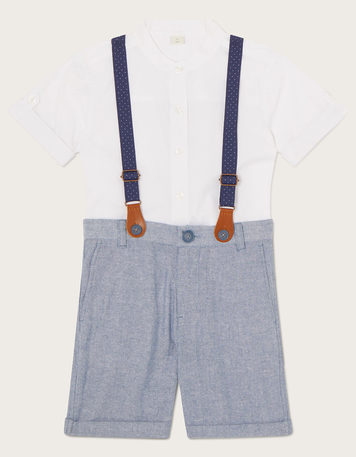 Baby boy grey shorts with sale braces