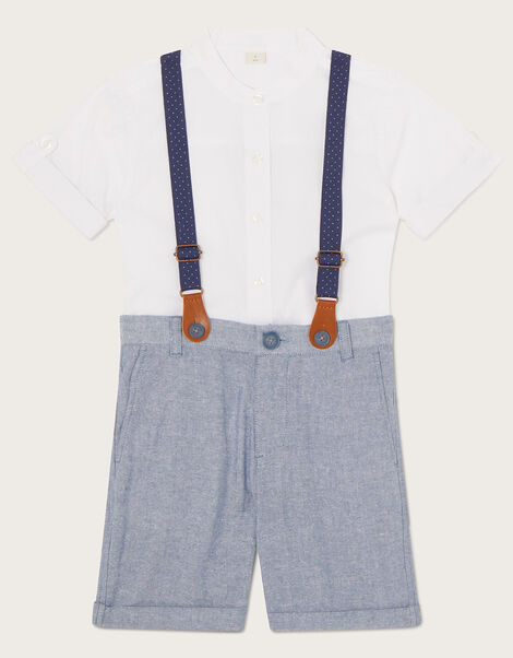 Nathan Three-Piece Braces and Shorts Set, Blue (BLUE), large
