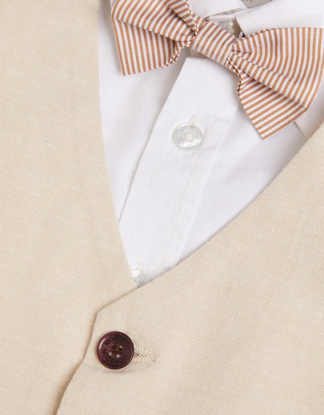 Four-Piece Smart Suit in Linen Blend, Natural (STONE), large