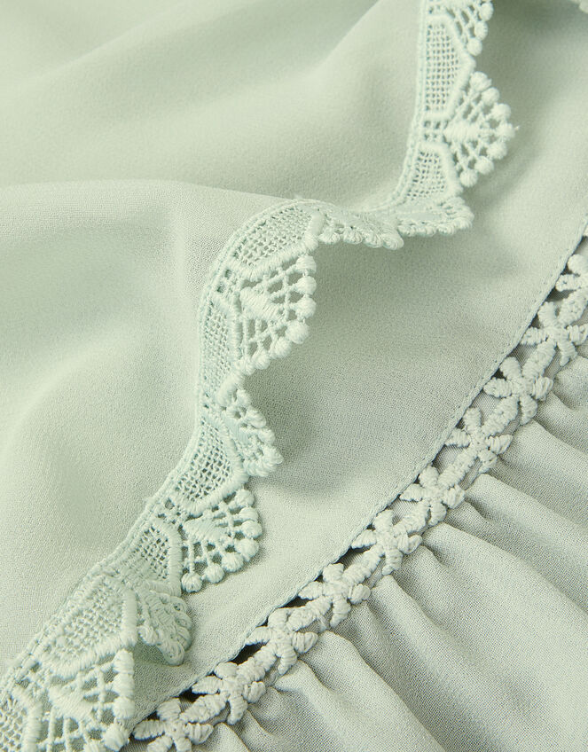 Leia Lace Trim Tier Playsuit, Green (SAGE), large