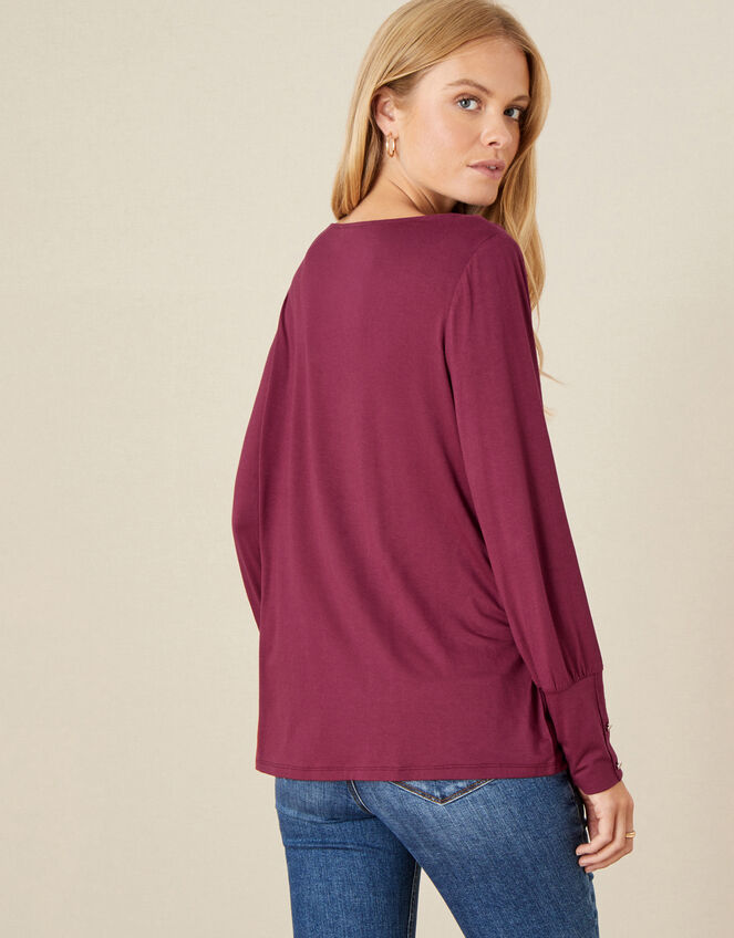 Carley Cowl Neck Top, Red (BERRY), large
