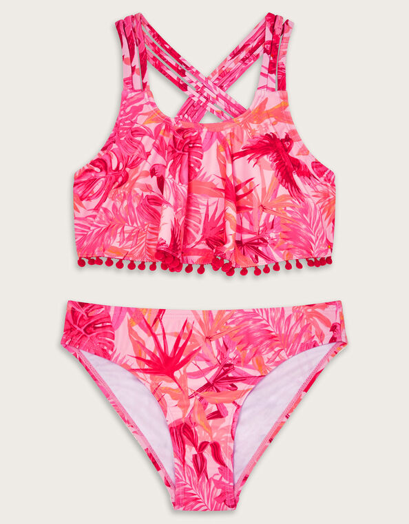 Birds Of Paradise Frill Bikini Set, Pink (PINK), large