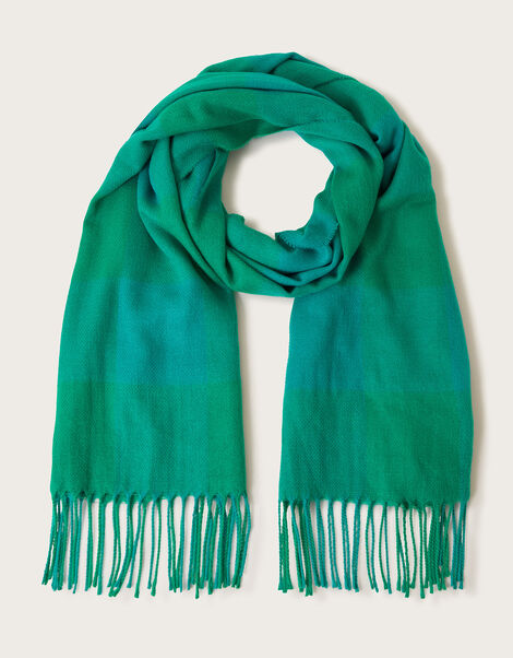 Midweight Two-Tone Scarf Green, Green (GREEN), large