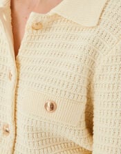 Coby Collar Cardigan, Ivory (IVORY), large