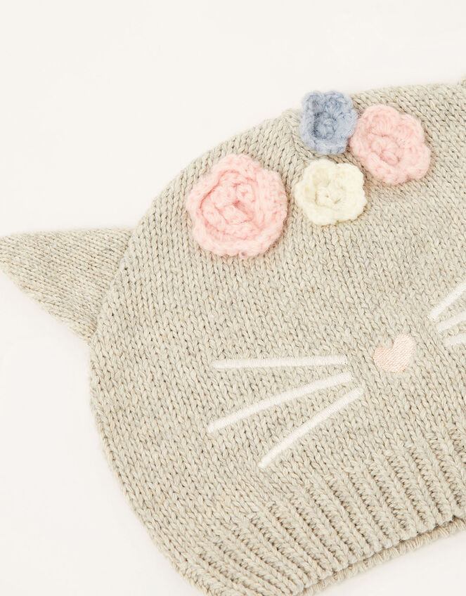 Baby Luna Cat Beanie, Grey (GREY), large