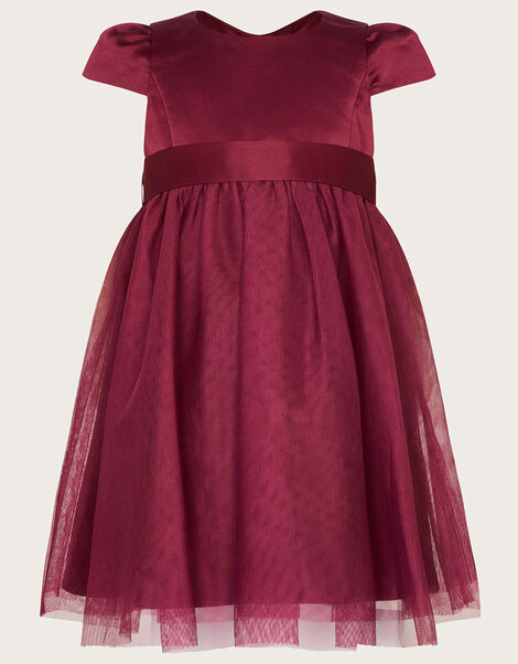 Baby Tulle Bridesmaid Dress, Red (BURGUNDY), large