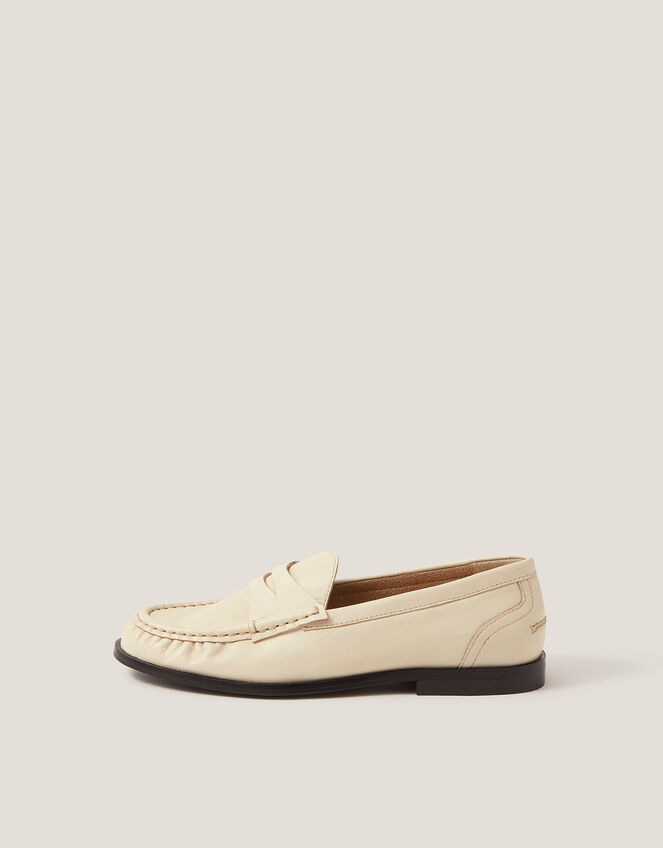 Grace Leather Loafers, Ivory (IVORY), large