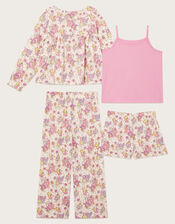 4-Pack Fairy Print Flannel Pyjamas Set, Ivory (IVORY), large