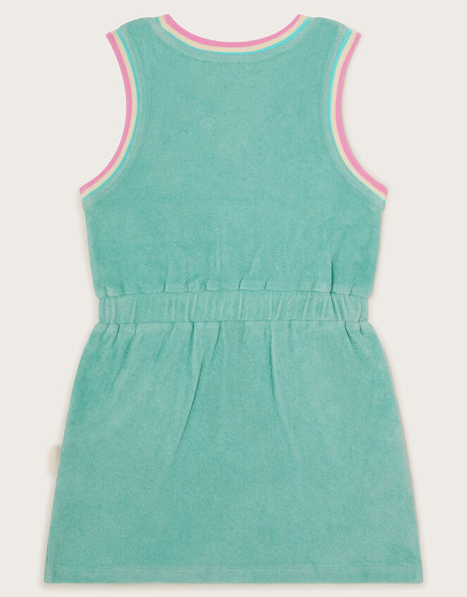 Sporty Towelling Dress, Green (GREEN), large