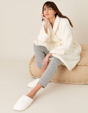 Lounge Fluffy Dressing Gown, Ivory (IVORY), large