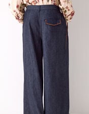 East Jayla Embroidered Denim Trousers, Blue (NAVY), large