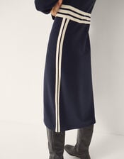 Keli Contrast Stripe Knit Midi Dress, Blue (NAVY), large