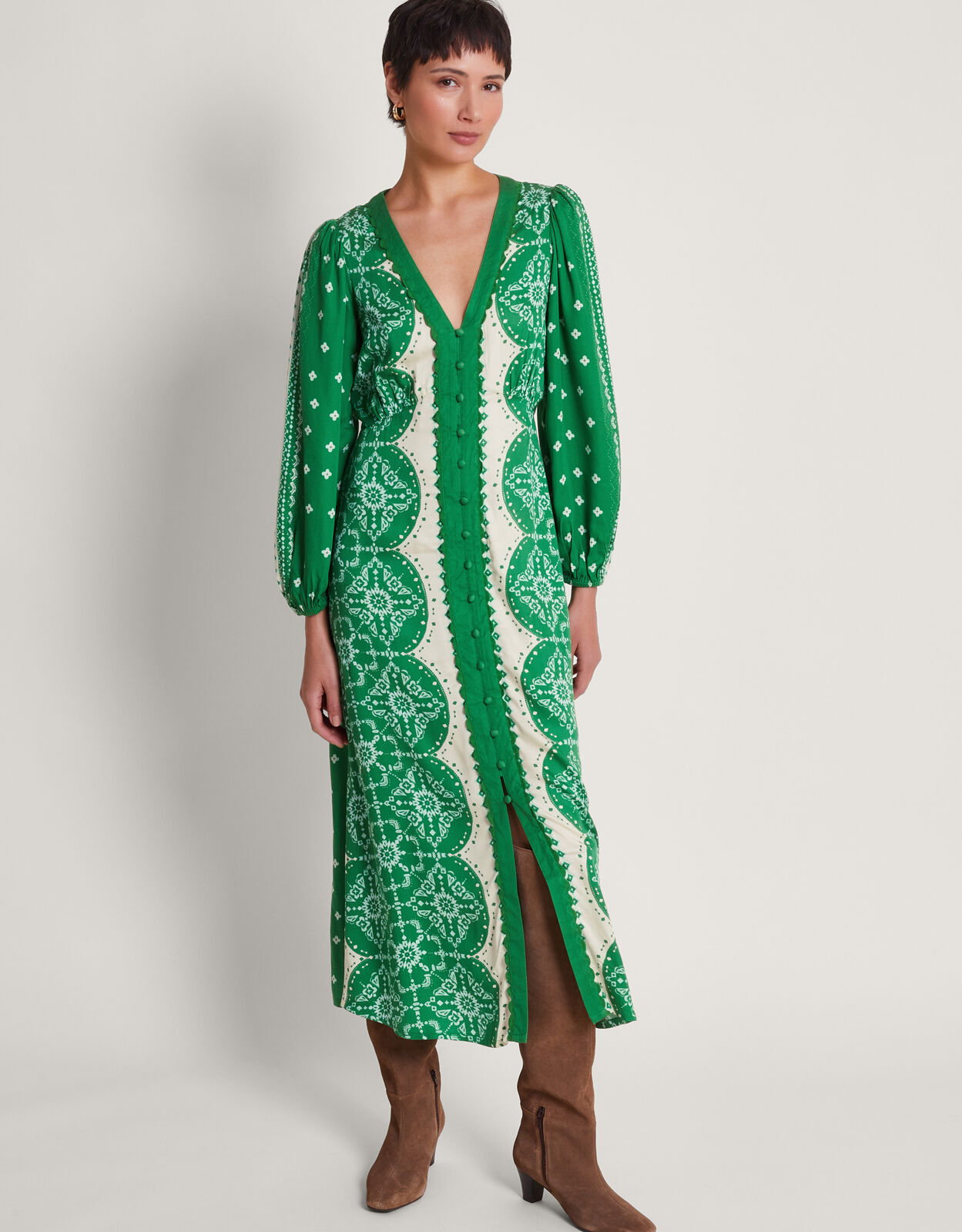 Monsoon oana deals print tea dress