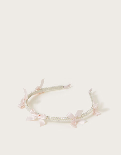 Carly Bow Pearl Headband, , large