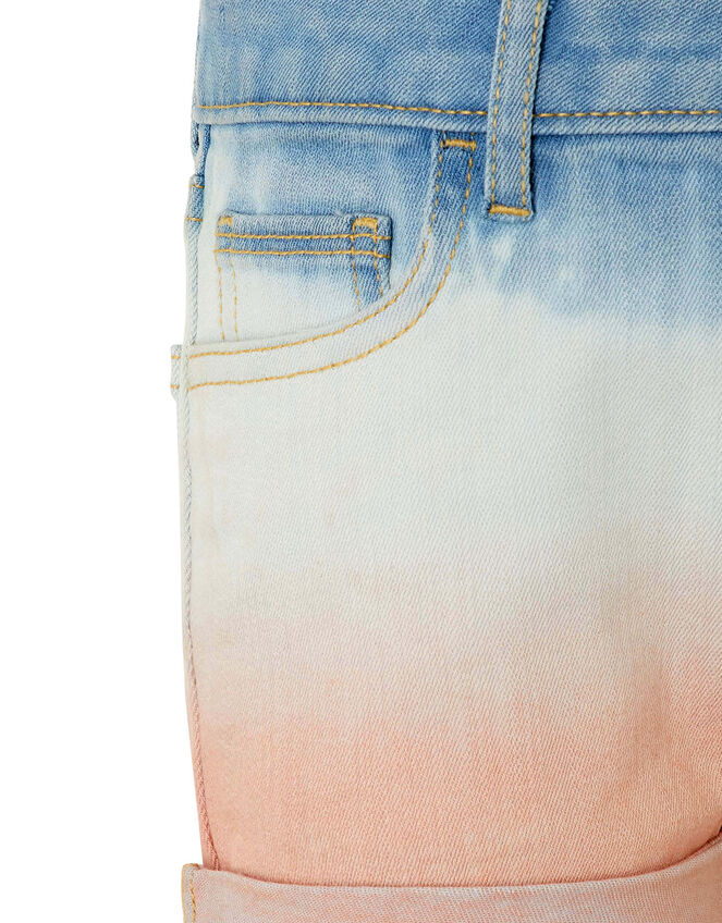 Darlene Tie-Dye Denim Shorts, Blue (BLUE), large