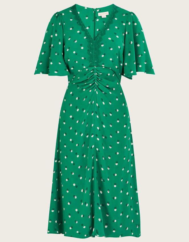 Aoife Spot Print Tea Dress , Green (GREEN), large