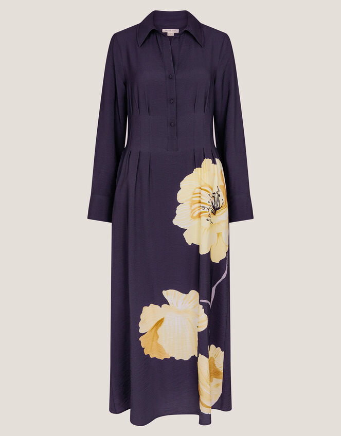 Fearne Floral Midi Shirt Dress, Blue (NAVY), large