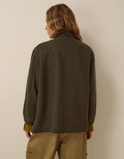 Pip Funnel Neck Herringbone Coat, Green (GREEN), large