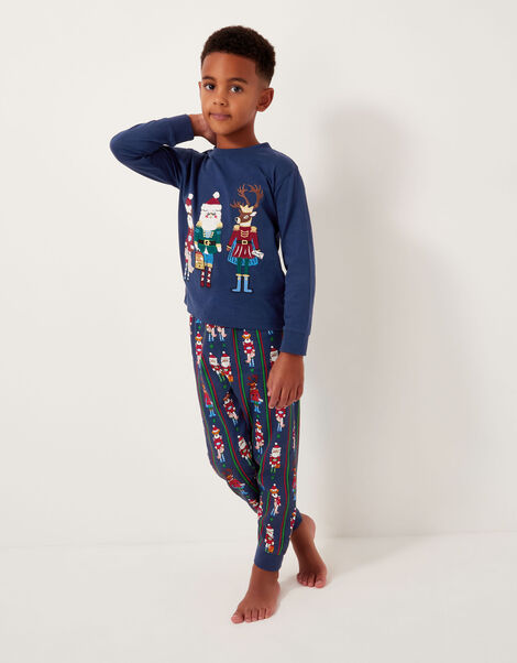 Nutcracker Jersey Long Pyjama Set, Blue (BLUE), large