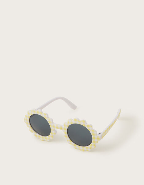 Baby Gingham Flower Sunglasses, , large