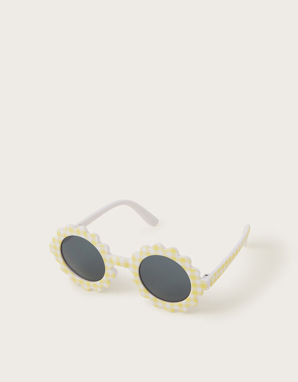 Baby Gingham Flower Sunglasses, , large