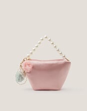 Satin Pearl Charm Bag, , large