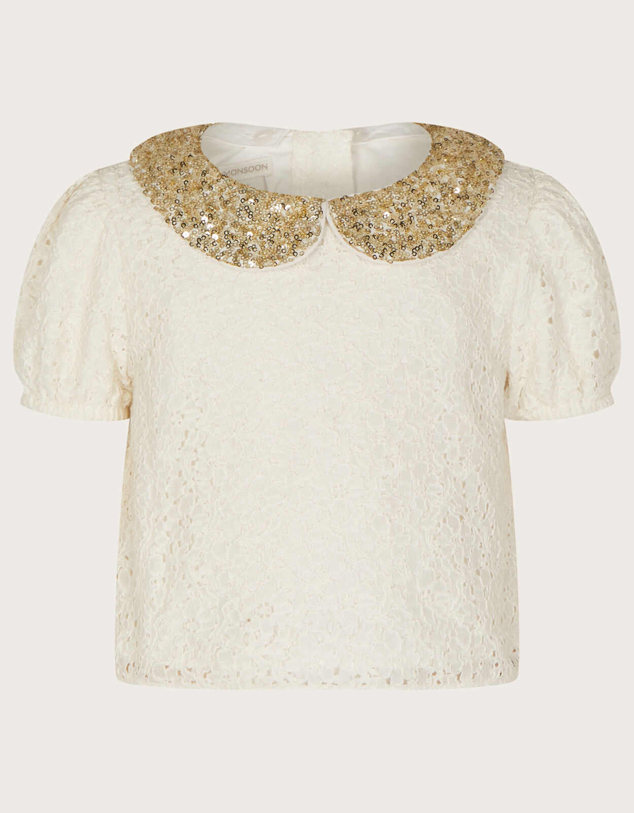 Sequin peter pan collar blouse on sale