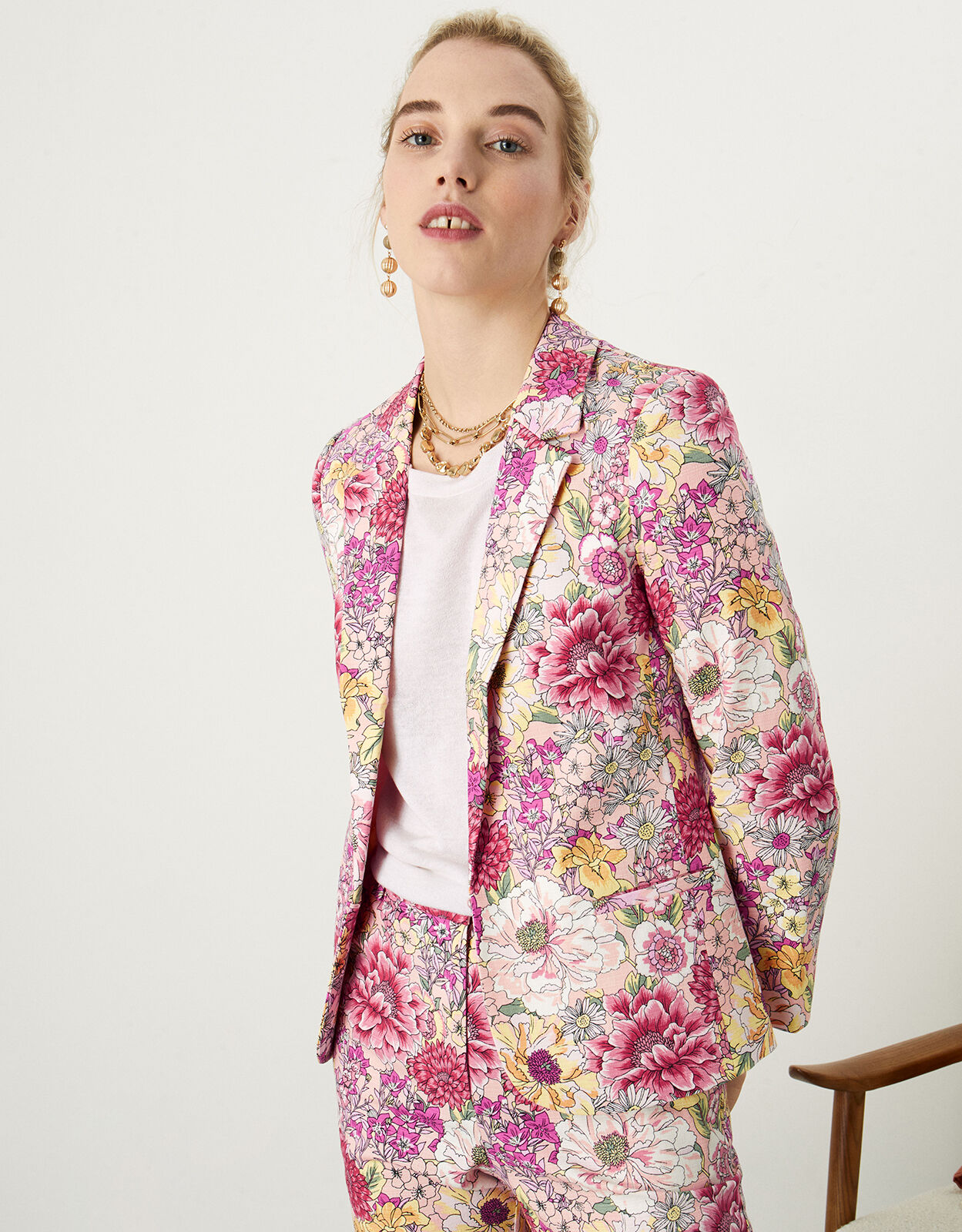 Pink deals floral coat