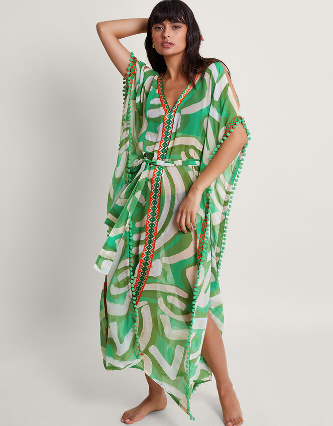 Posy Print Maxi Kaftan, Green (GREEN), large