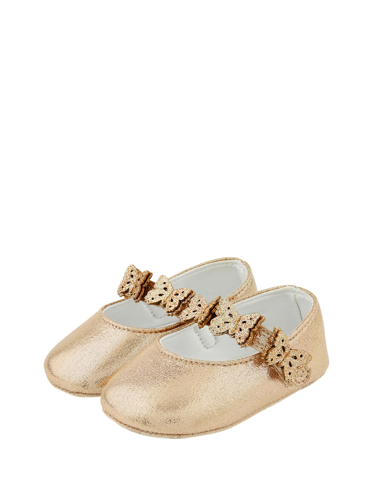 gold baby shoes