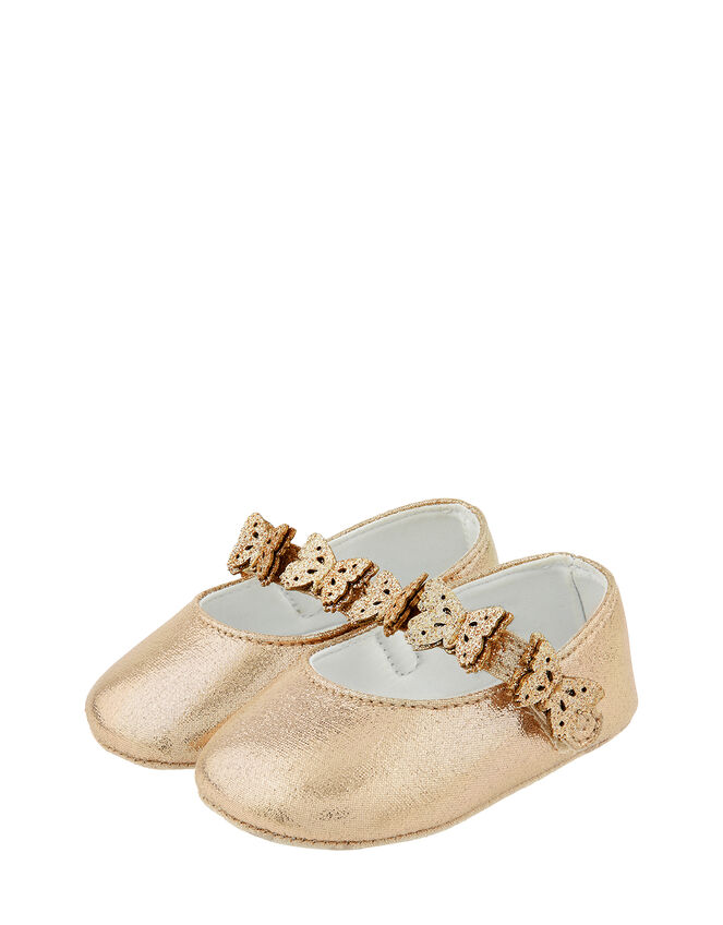 Baby Savannah Butterfly Bootie Shoes, Gold (GOLD), large