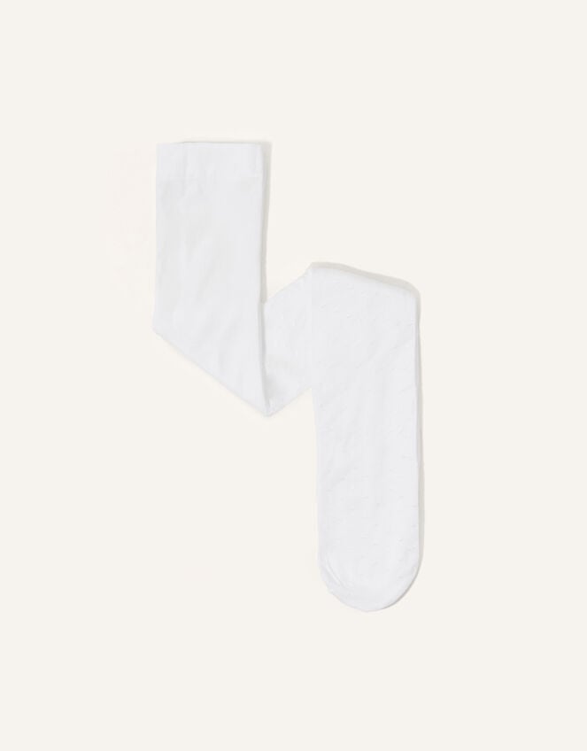 Baby 35 Denier Bridal Spot Tights, White (WHITE), large