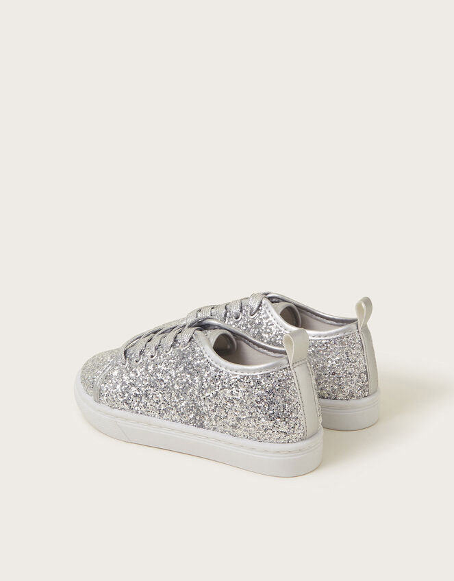 All-Over Glitter Trainers, Silver (SILVER), large