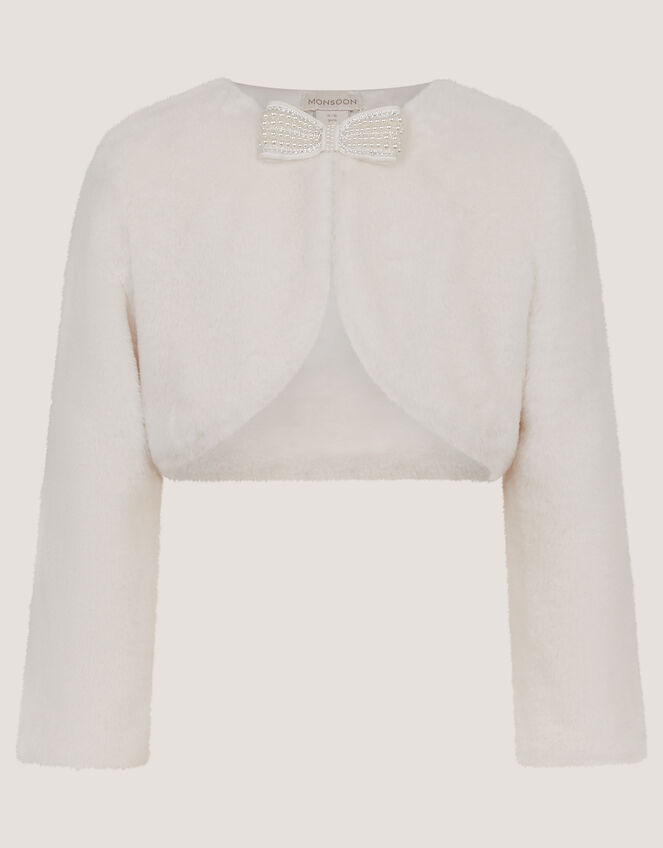 Lara Faux Fur Cardigan, Ivory (IVORY), large