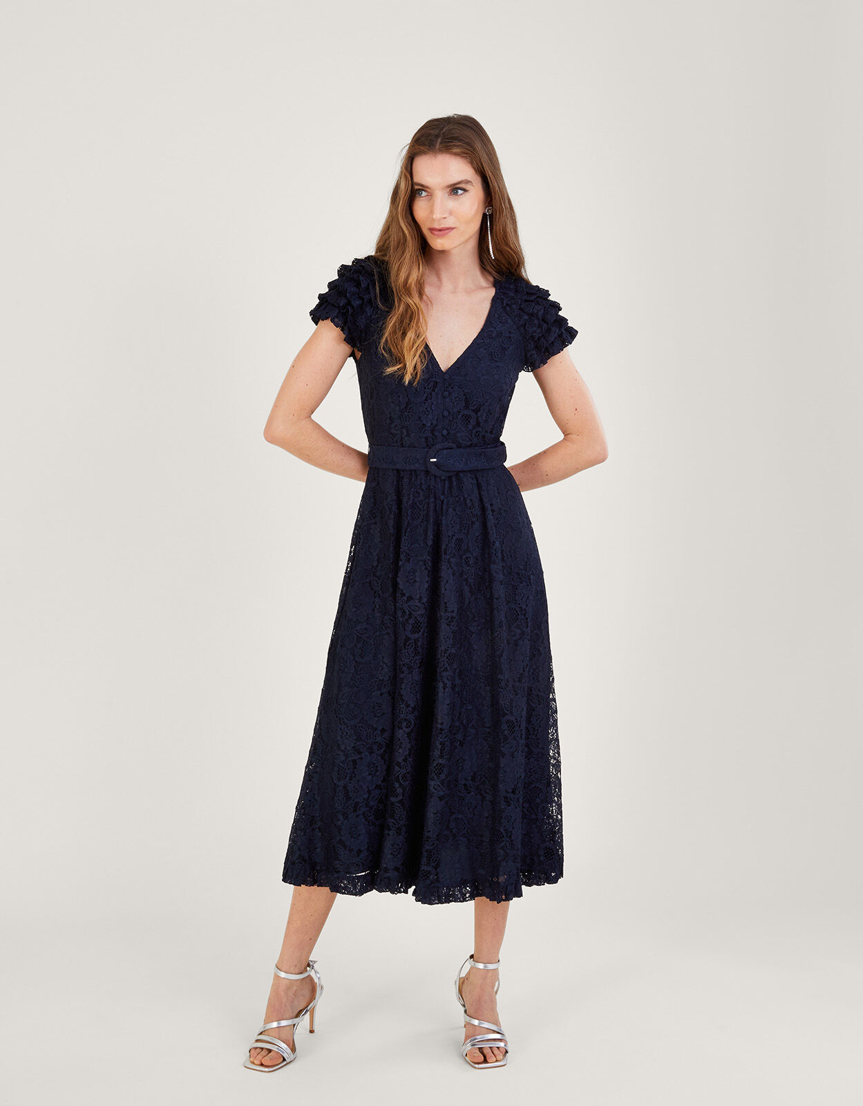 Monsoon navy lace hotsell dress